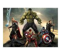 DIY 5D Diamond Painting by Number Kit,The Avengers Crystal Rhinestone Embroidery Cross Stitch Arts Craft Canvas Wall Decor 16X12 Inch (Full Drill)