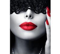 DIY 5D Diamond Painting by Number Kit, Woman Sexy Red Lips Diamond Painting Full Diamond Rhinestone Embroidery Cross Stitch Arts Craft for Canvas Wall Decor Gift (30x40cm/12x16in)