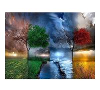 DIY 5D Diamond Painting by Number Kits Color Tree Large Size Full Drill Crystal Rhinestone Embroidery Paint Canvas Art Picture Cross Stitch Living Room Bedroom Home Wall Decor 40x80cm