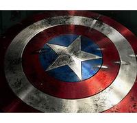 DIY 5D Diamond Painting by Number Kits, Crystal Rhinestone Diamond Embroidery Paintings Pictures Arts Craft for Home Wall Decor, Captain America Shield 12X16 Inch