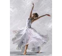 DIY 5D Diamond Painting by Number Kits for Adults Ballet Dancer Girl Full Diamond Painting Crystal Rhinestone Diamond Embroidery Cross Stitch Diamond Arts Craft for Home Wall Decor 30x40cm/12x16in
