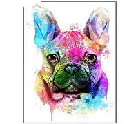 DIY 5D Diamond Painting by Number Kits for Adults French Bulldog Full Diamond Painting Crystal Rhinestone Diamond Embroidery Cross Stitch Diamond Arts Crafts for Home Wall Decor Gift 40x50cm/16x20inch
