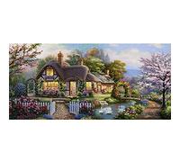 DIY 5D Diamond Painting by Number Kits Garden Large Size Full Drill Crystal Rhinestone Embroidery Paint Canvas Art Picture Cross Stitch Living Room Bedroom Home Wall Decor 70x120cm