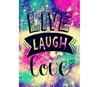 DIY 5D Diamond Painting by Numbers Kits, Colorful Quotes Inspirational Word, Live Laugh Love, Full Drill Rhinestones Paint with Diamonds Crystal Diamond Art (Live Laugh Love)