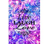 DIY 5D Diamond Painting by Numbers Kits, Colorful Quotes Inspirational Word, Live Laugh Love, Full Drill Rhinestones Paint with Diamonds Crystal Diamond Art (Live Laugh Love)