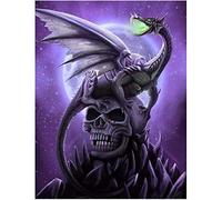 DIY 5D Diamond Painting by Numbers Kits, Dragon Skull Games, Full Drill Rhinestones Paint with Diamonds Crystal Diamond Art (Dragon)