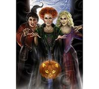 DIY 5D Diamond Painting by Numbers Kits, Witches Pumpkin Halloween 30x40cm Canvas Full Drill Diamond Art Paint with Diamonds Crystal Cross Stitch (Witch)