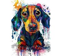 DIY 5d Diamond Painting Dachshund Rhinestone Full Circle Diamond Diamond Embroidery Animal Cute Dog Cross Stitch Decorative Sticker -40x50cm