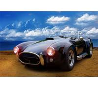 DIY 5D Diamond Painting Kit, Antique Cobra Car (40x70cm/16x28in) Full Drill Diamond Painting Kits for Adults Kids, Full Rhinestone Canvas Embroidery Cross Stitch, Arts Craft Wall Sticker Decor