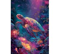 DIY 5D Diamond Painting Kit for Adults, Colorful Turtle Diamond Art Kits, Beginners Round Full Drill Gem Art Crystal Cross Stitch Embroidery Canvas Painting Crafts, for Home Wall Decor 60x90cm, J10394