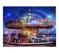 DIY 5D Diamond Painting Kit Full Drill Park Carousel Diamond Painting by Number Kits for Adults,Crystal Rhinestone Embroidery Cross Stitch Pictures Arts Crafts for Home Wall Decor 30x40cm/12x16inch