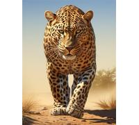 DIY 5D Diamond Painting Kit Leopard Portrait Diamond Painting Wildlife Diamond Embroidery Round Full Drill 5D Diamond Painting Arts Crafts for Beginner Home Decor 50x70cm