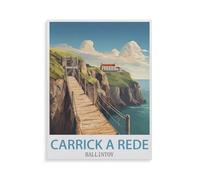 DIY 5D Diamond Painting Kits,Carrick-a-Rede Rope Bridge Ballintoy,Diamond Painting for Beginner Adults Rhinestone Numbered Diamond Arts Home Wall Decor(50 x 60 cm/19.68 x 23.62 inches)-GY14