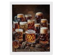 DIY 5D Diamond Painting Kits for Adults, Beer Diamond Art Painting Full Round Drill Crystal Rhinestone Embroidery Craft Mosaic Kits, Gem Arts and Crafts Home Wall Decoration Gifts, 60 x 80cm S-867