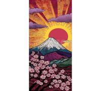 DIY 5D Diamond Painting Kits for Adults & Beginners, 25.6x49.2 in Full Round Drill Mountain Diamond Art for Kids, Sunset Diamond Painting Crystal Art, Stress Relief Craft & Wall Decor for Home Room