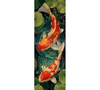 DIY 5D Diamond Painting Kits for Adults & Beginners, 25.6x72.8 in Full Round Drill Koi Diamond Art for Kids, Plant Diamond Painting Crystal Art, Stress Relief Craft & Wall Decor for Home Living Room