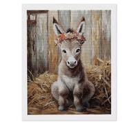 DIY 5D Diamond Painting Kits for Adults, Farm Donkey Diamond Art Painting Full Drill Crystal Rhinestone Embroidery Craft Mosaic Kits, Gem Arts and Crafts Home Wall Decoration Gifts, 80 x 100cm S-814