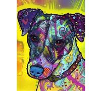 DIY 5D Diamond Painting Kits for Adults Full Drill Jack Russell Dog 40x50cm Round Drill Cross Stitch Crystal Rhinestone Diamond Art Embroidery Canvas Mosaic Crafts for Home Wall Decor Q231