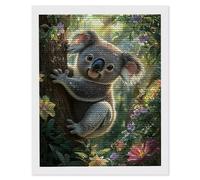 DIY 5D Diamond Painting Kits for Adults, Koala Forest Diamond Art Painting Full Drill Crystal Rhinestone Embroidery Craft Mosaic Kits, Gem Arts and Crafts Home Wall Decoration Gifts, 30 x 40cm S-555