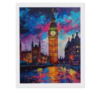DIY 5D Diamond Painting Kits for Adults, London Big Ben Diamond Art Painting Full Drill Crystal Rhinestone Embroidery Craft Mosaic Kits, Gem Arts and Crafts Home Wall Decoration Gifts, 40 x 50cm S-654