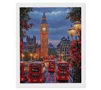 DIY 5D Diamond Painting Kits for Adults, London Big Ben Diamond Art Painting Full Drill Crystal Rhinestone Embroidery Craft Mosaic Kits, Gem Arts and Crafts Home Wall Decoration Gifts, 60 x 80cm S-655