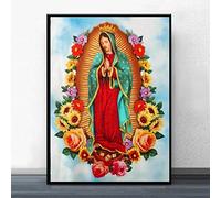 DIY 5D Diamond Painting Kits Full Drill, Guadalupe Virgin Mary 50x60cm/20x24in Round Rhinestone Cross Stitch Embroidery Painting,Paint by Numbers Diamond Art Craft Canvas Pictures Home Wall Decor