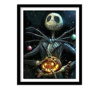 DIY 5D Diamond Painting Kits Full Drill Jack Skellington 50x70cm/20 * 28in Crystal Rhinestone Cross Stitch Diamond Painting Adults/Kids Mosaic Canvas Embroidery Diamond Art Craft for Home Wall Decor