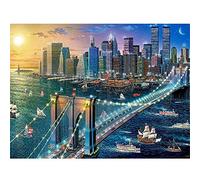 DIY 5D Diamond Painting Kits Full Drill New York City Bridge 40x50cm/16*20in Crystal Rhinestone Cross Stitch Diamond Painting Adults/Kids Mosaic Canvas Embroidery Diamond Art Craft for Home Wall Decor