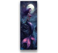 DIY 5D Diamond Painting Mermaid Moon Diamond Art Kits Adults/Kids, Large Diamond Painting Kit Crafts, Crystal Art Kits Cross Stitch Diamond Dots, for Room Wall Decor, Gift 80x240 cm/31.4x94.4 Inch
