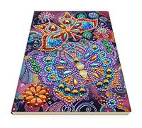 DIY 5D Diamond Painting Notebook Kits Butterfly Cover Leather Special Shaped Journal Sketchbook Crystal Cross Stitch Diamond Art Hardcover Dairy Book by Number Kits Festival Birthday Gift 20.7x14.2cm