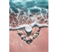 DIY 5D Diamond Painting Sea Diamond Art Kits for Adults, Large Diamond Art Shells 30x40cm Diamond Painting Kits, Square Drill Gem Crystal Art Embroidery Crafts Kits for Home Wall Decor Gifts e-2