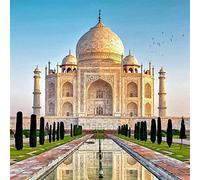 DIY 5D Diamond Painting Taj Mahal by Number Kits Full Drill Crystal Rhinestone Embroidery Cross Stitch Arts Craft Home Wall Decor 30x40 cm(Frameless)