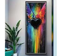 DIY 5D Diamond Painting Wing Love Diamond Art Kits Adults/Kids, Large Diamond Painting Kit Crafts, Crystal Art Kits Cross Stitch Diamond Dots, for Room Wall Decor, Gifts 50x130 cm/19.6x51.1 Inch