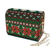 DIY 5D Flower Diamond Art Painting Crossbody Handbag with Chain,DIY Diamond Art Crystal Rhinestone Purse Flowers Pattern Kit Special Shape Makeup Shoulder Bag for Cash Carry Daily Use Travel