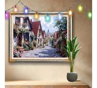 DIY 5D Flowers Diamond Painting Kits,Crystal Rhinestone Arts Crafts for Adults and Kids,Countryside Cross Stitch Embroidery Art,Gem Painting Home Wall Decor,Diamond Art by Numbers 70x50cm 58F-4014