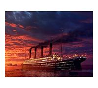 DIY 5D Full Drill Diamond Painting Kits Titanic Diamond Craft Art Rhinestone Embroidery Cross Stitch for Home Wall Decoration Gift Square Drill40x50cm