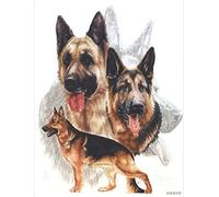 DIY 5D German Shepherd Diamond Painting Kits for Adults Full Round Drill Dog Diamond Art Painting Gem Art Craft for Home Wall Decor Gift 12 x 16 inch