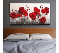 DIY 5D Large Diamond Painting Kits for Adults 27.5x15.7 in Poppy Diamond Art red Diamond Painting Kit Square Full Drill Diamond Dots Sequin Crystal Art Paintings for Wall Art Room Home Decor Gifts