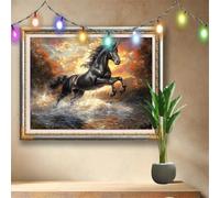 DIY 5D River Diamond Painting Kits,Crystal Rhinestone Arts Crafts for Adults and Kids,Unicorn Cross Stitch Embroidery Art,Gem Painting Home Wall Decor,Diamond Art by Numbers (107x80cm) 58F-1977