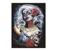 DIY 5D Square Diamond Painting Full Drill Kits White Hair Skull 5D Diamond Art Full Drill Square Cross Stitch Kits Embroidery Supplies Rhinestone Picture Art Craft Home Wall Decor 12X16 Inches/30X40CM