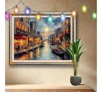 DIY 5D Venice Diamond Painting Kits,Crystal Rhinestone Arts Crafts for Adults and Kids,Scenery Cross Stitch Embroidery Art,Gem Painting Home Wall Decor,Diamond Art by Numbers (107x80cm) 58F-3777