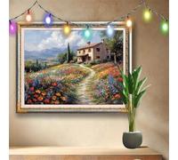 DIY 5D Wildflowers Diamond Painting Kits,Crystal Rhinestone Arts Crafts for Adults and Kids,House Cross Stitch Embroidery Art,Gem Painting Home Wall Decor,Diamond Art by Numbers 160x120cm 58F-4650
