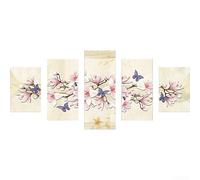 DIY 5x Flowers Embroidery Cross Stitch Picture with Rhinestones for Home and Room Decor Featuring 5D Diamond Effect Artistic Style (5#)