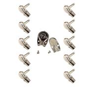 DIY 6.35MM 1/4" Mono Male 90 Degree Right Angled Square Pancake Style Jack Plugs Connectors for Speaker, Nickel Plated TS Male Mono Phono Ideal for Guitar Patch Cables for Effects Pedal Boards (10)