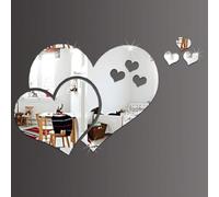 DIY Acrylic Mirror Wall Sticker with Love Motif, 3D Mirror Decal for Decorative Wall Installations in Homes and Offices (Silvery)