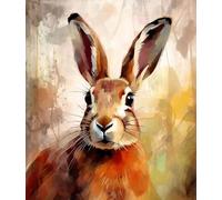 DIY Acrylic Paint by Numbers Kits on Canvas,Rabbit Bunny Hare,Art Digital Oil Painting,40x50cm,Without Frame
