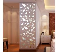 DIY Acrylic Wall Sticker, Oval Mirror Wall Sticker, Creative 3D Wall Art (Silver)