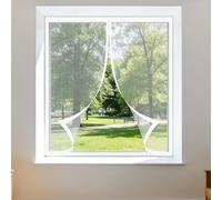 DIY Adjustable Magnetic Fly Screen 115 x 120 cm Keep Fly Mosquito Out Reinforced Thickened Window Screen Custom Size for Windows Doors and Patio Screens, White