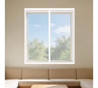 DIY Adjustable Magnetic Fly Screen 115 x 125 cm Keep Fly Mosquito Out Screen Window Adjustable DIY with Installation Accessories for Windows Doors and Patio Screens, White