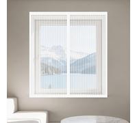 DIY Adjustable Magnetic Fly Screen 115 x 125 cm with Selfadhesive Window Netting for Insects Custom Size for Home, Office, Bedroom, Living Room Kitchen, White